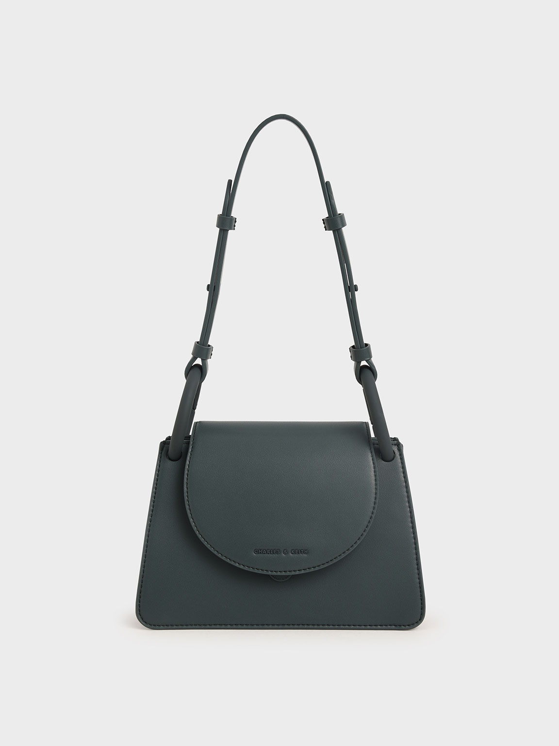 

Circular Flap Trapeze Bag, Teal