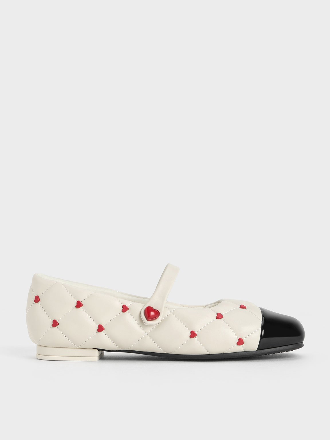 Girls’ Quilted Heart-Motif Mary Janes