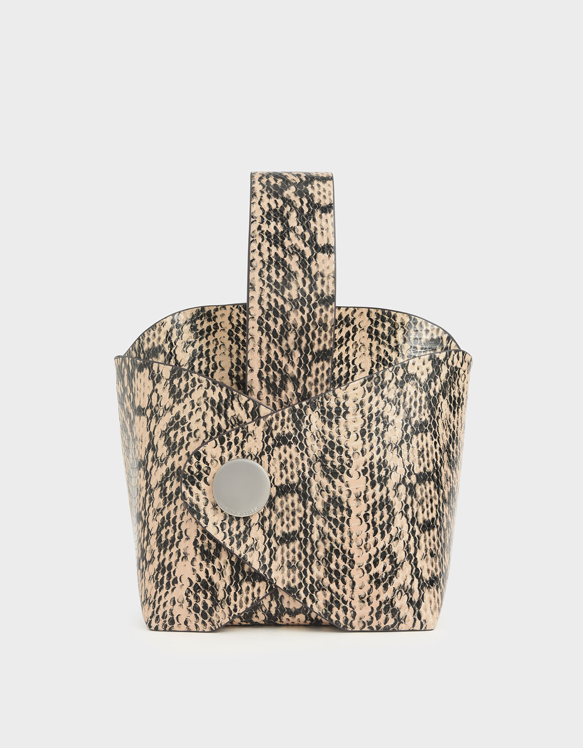 

Snake Print Mini Bucket Bag