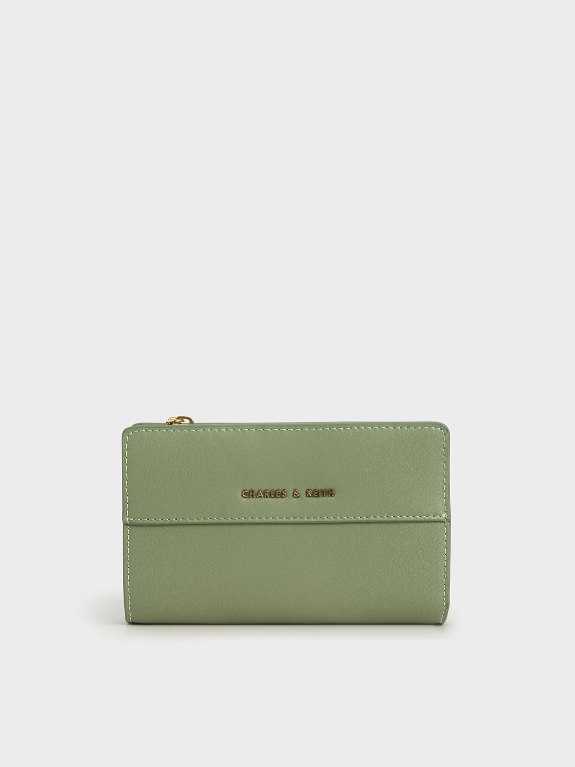 

Snap Button Small Wallet, Sage green