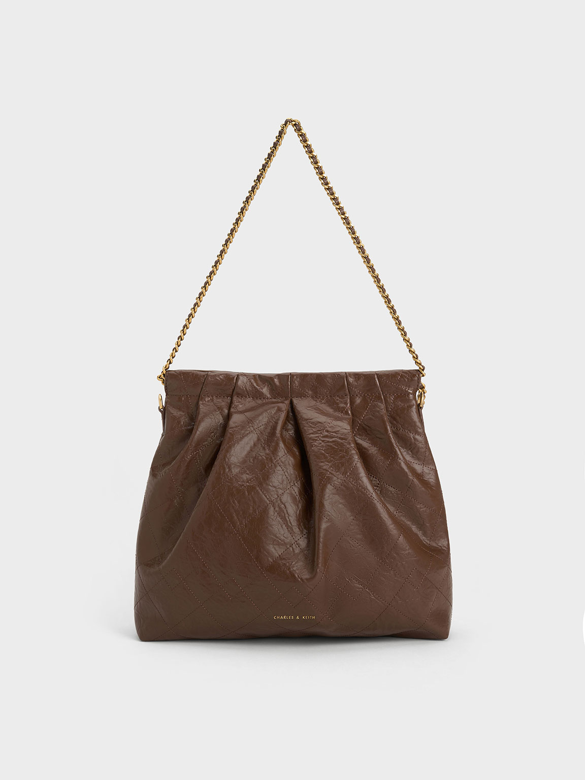 Dark Brown Duo Double Chain Hobo Bag CHARLES KEITH UK