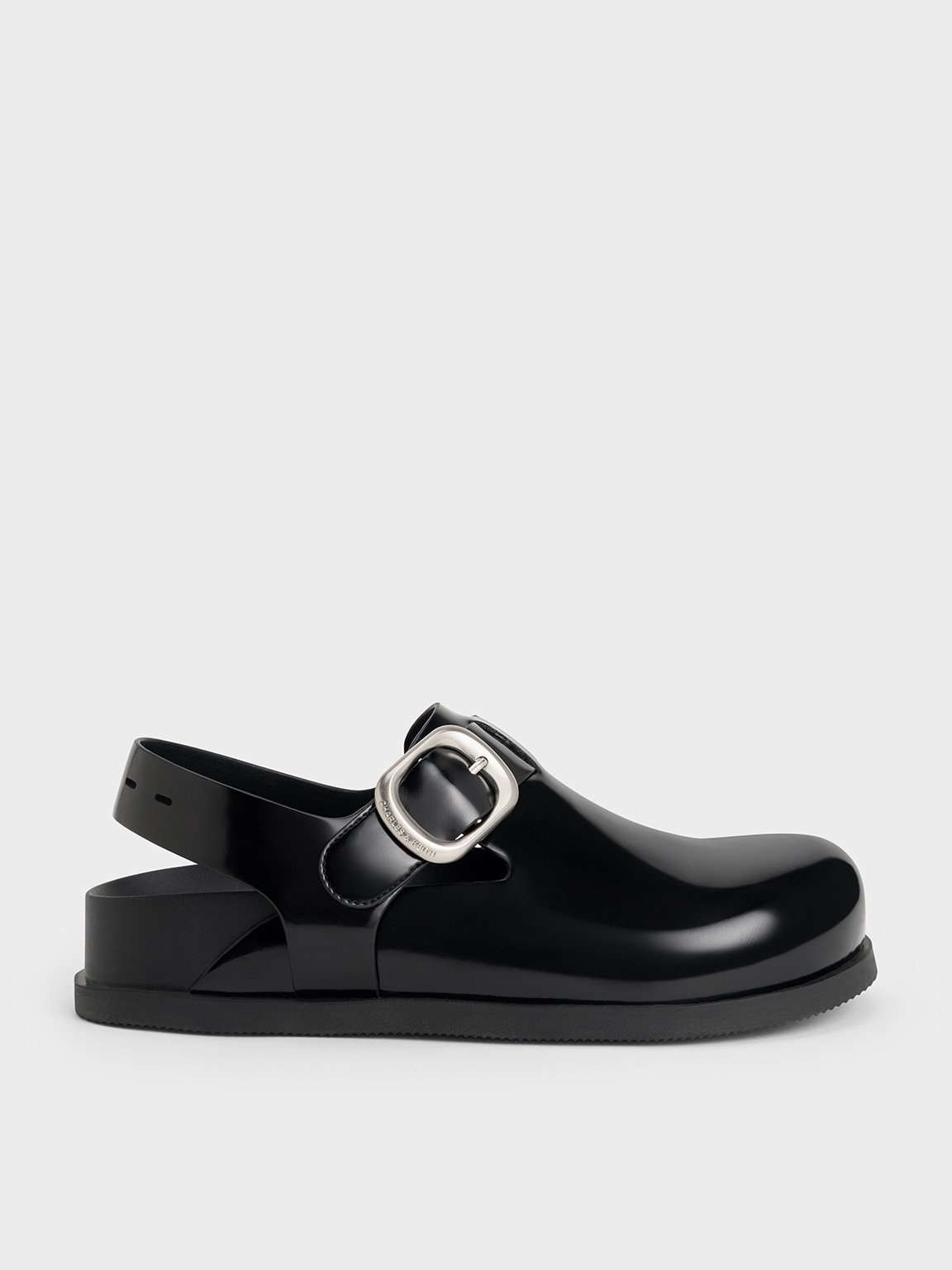 Charles & Keith - Buckled Slingback Mules In Black Box