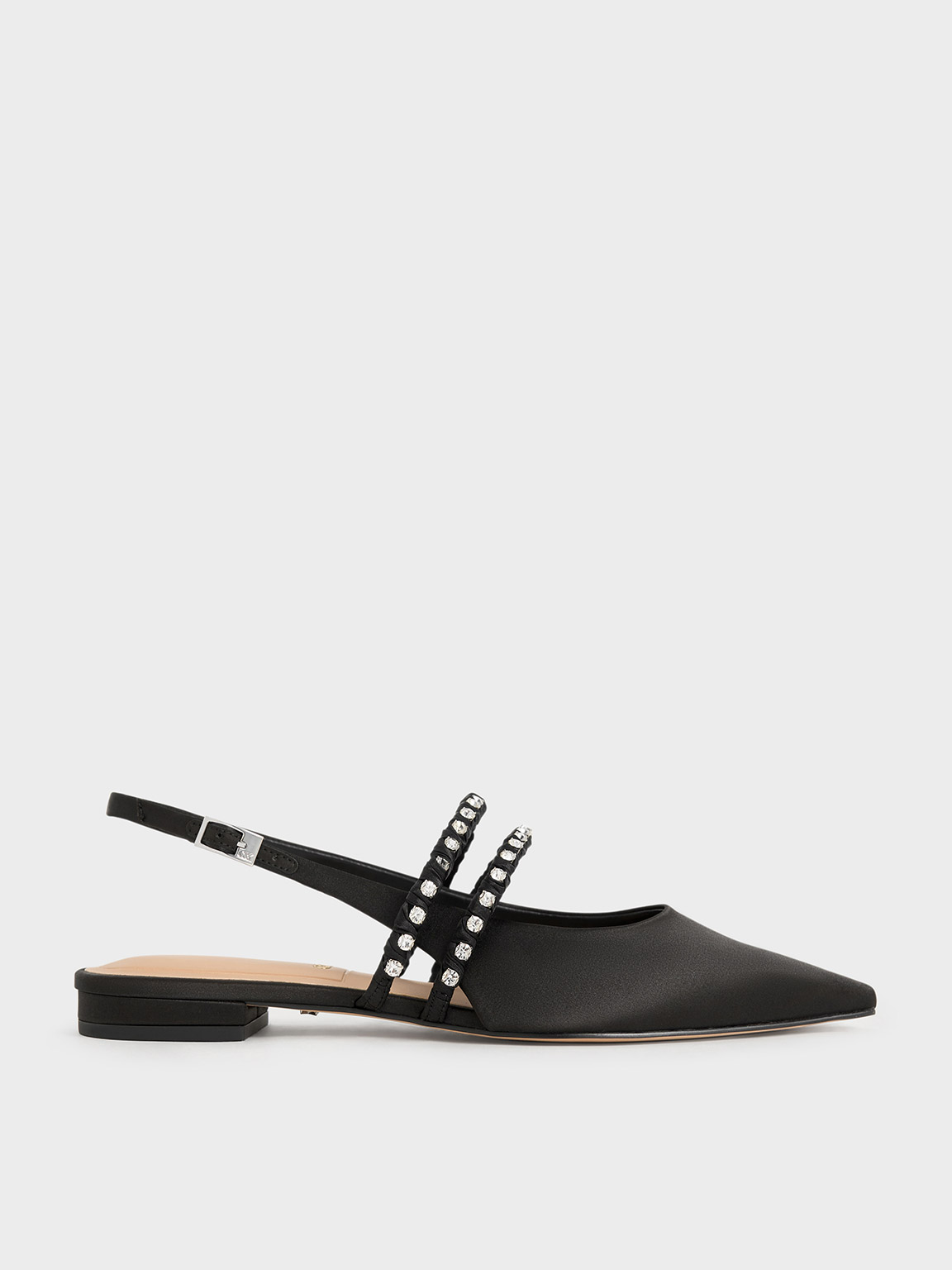 Charles & Keith - Goldie Recycled Polyester Gem-Encrusted Mary Jane Flats