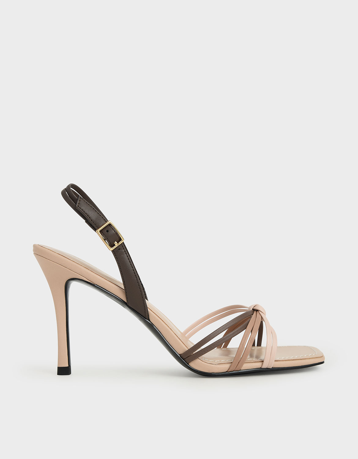

Strappy Slingback Heeled Sandals, Nude