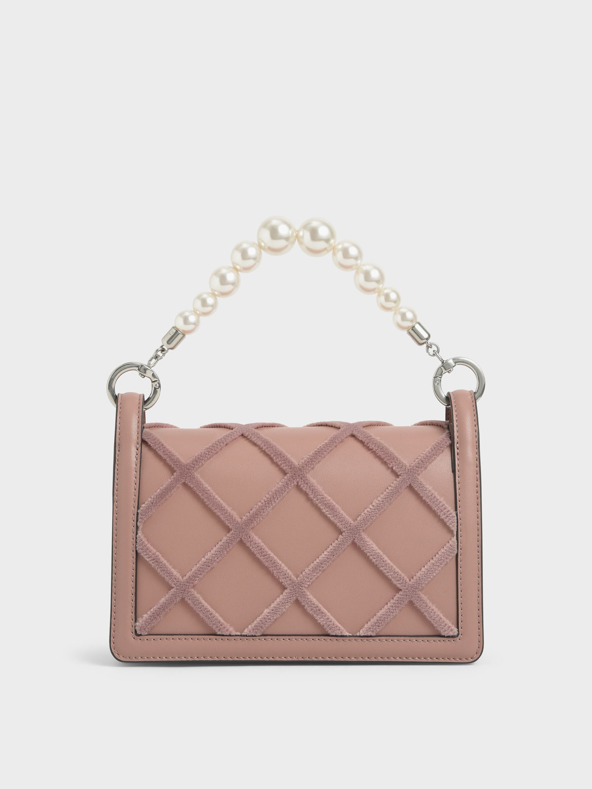 

Beaded Handle Shoulder Bag, Blush
