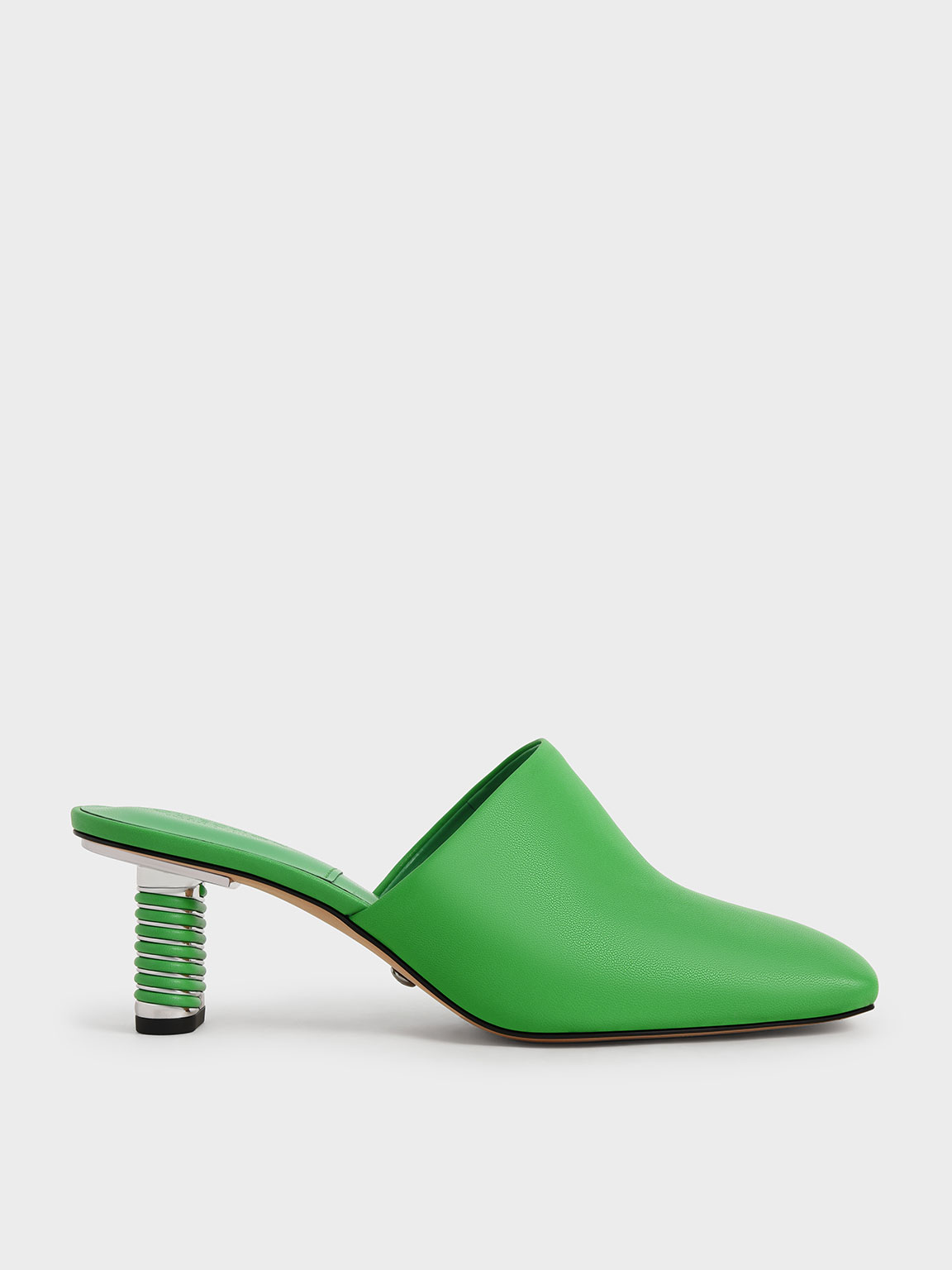 

Raquel Leather Metallic Blade Heel Mules