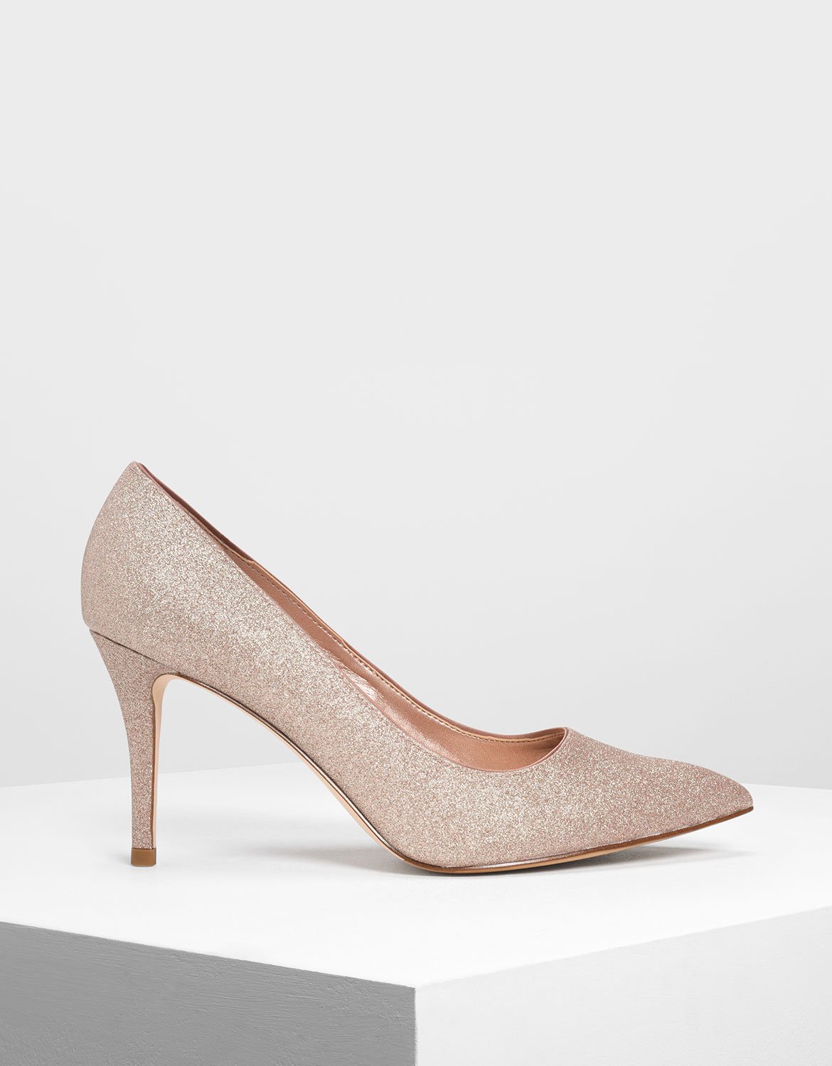rose gold glitter heels uk