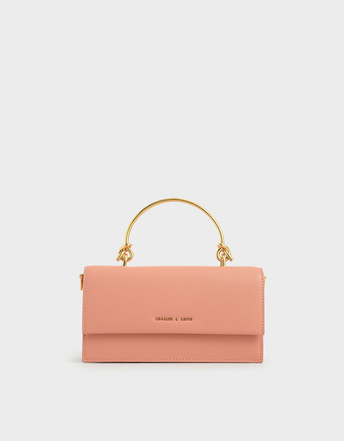

Metal Top Handle Long Wallet, Peach