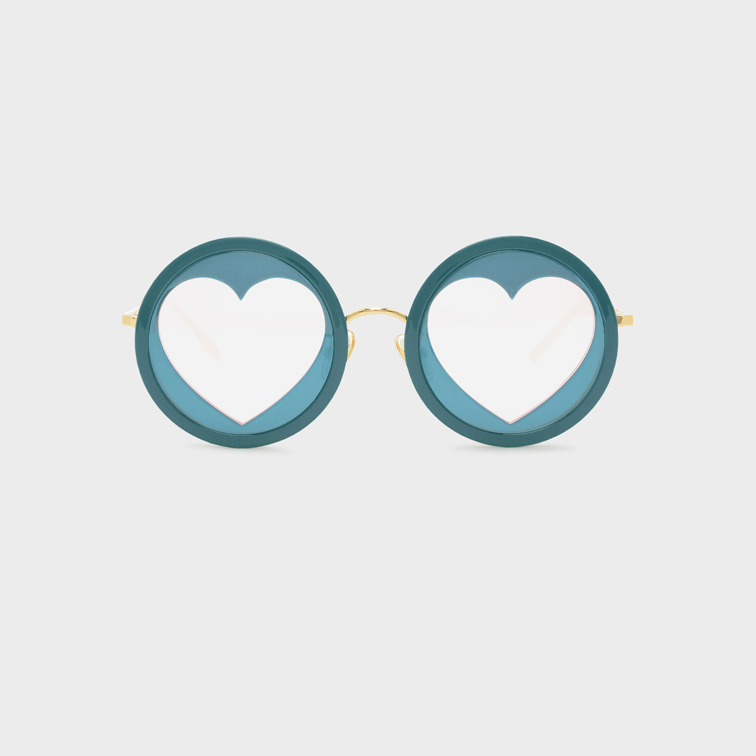 

Heart-Shaped Frame Sunglasses, Teal