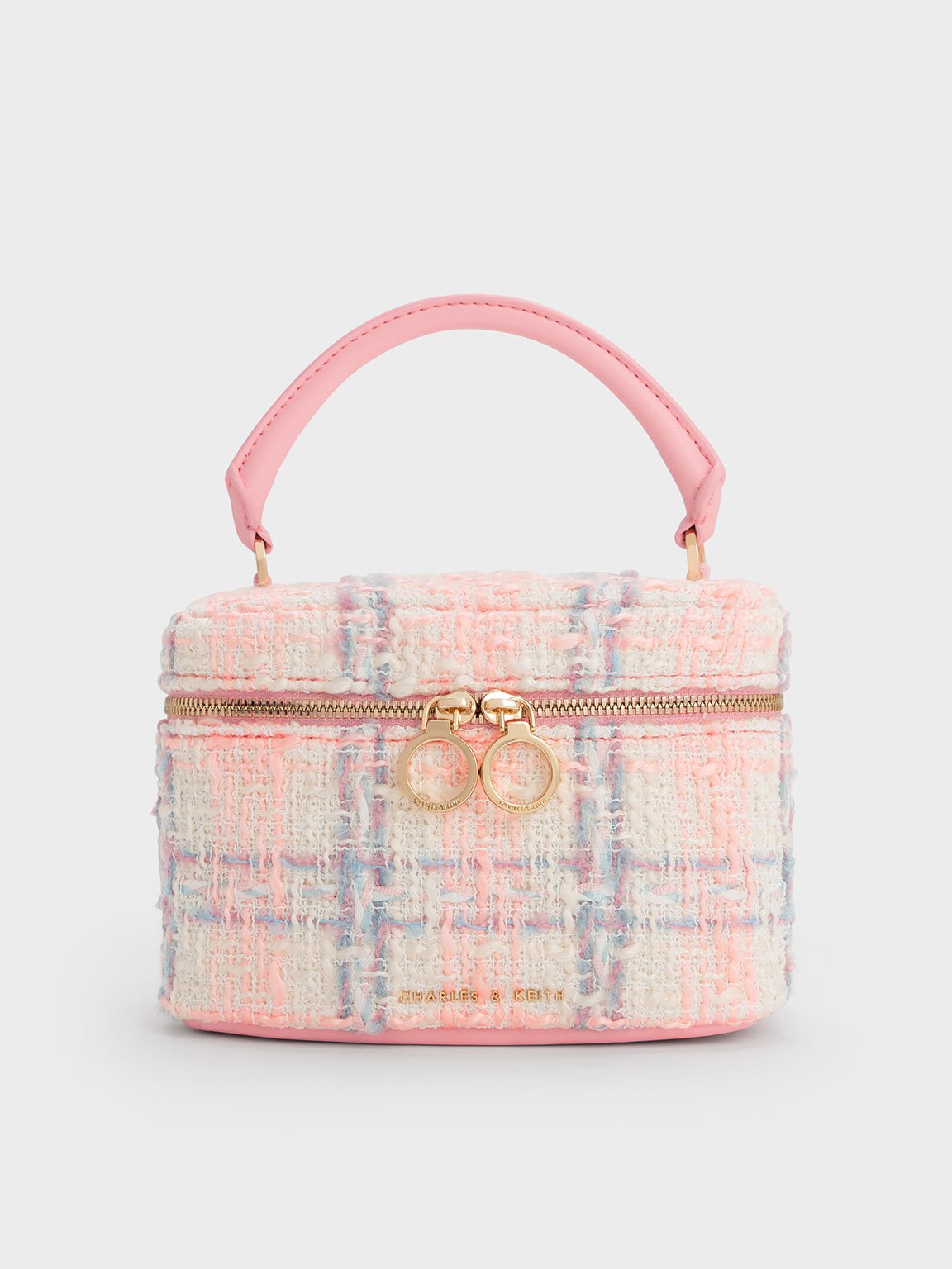 Charles And Keith Pink Mini Bag Light Pink Arwen Quilted Top