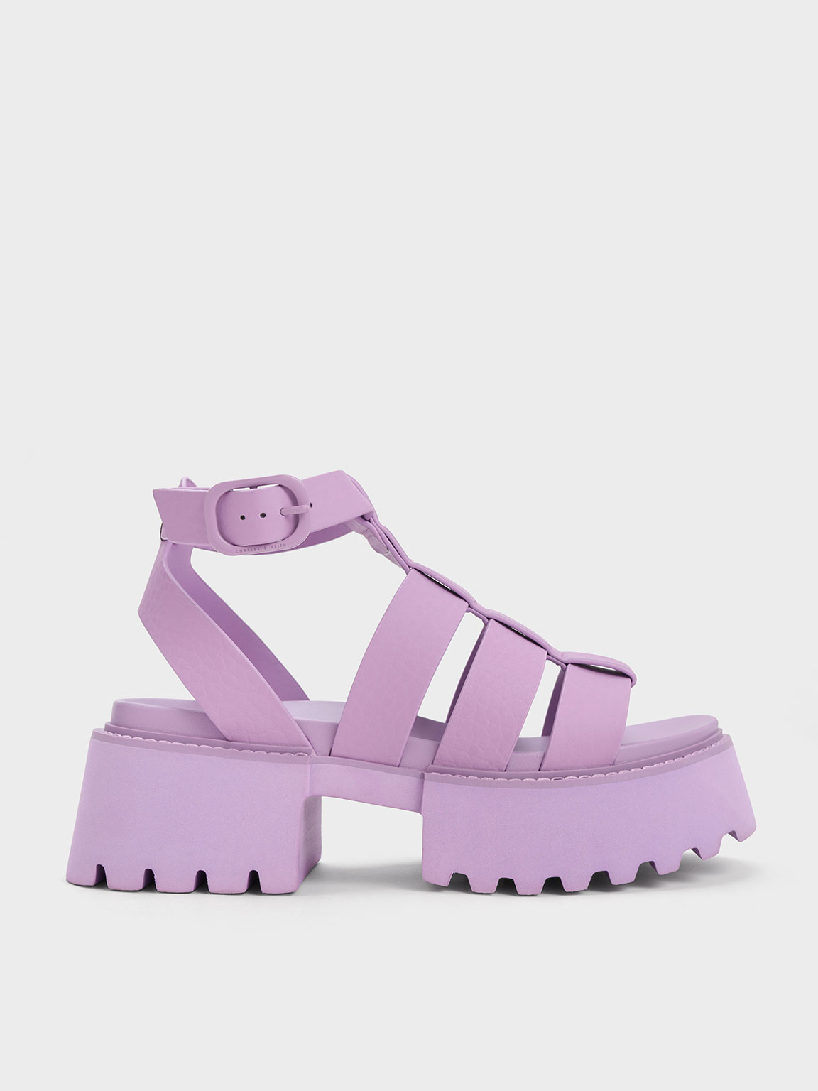 Charles & Keith Nadine Gladiator Platform Sandals In Lilac