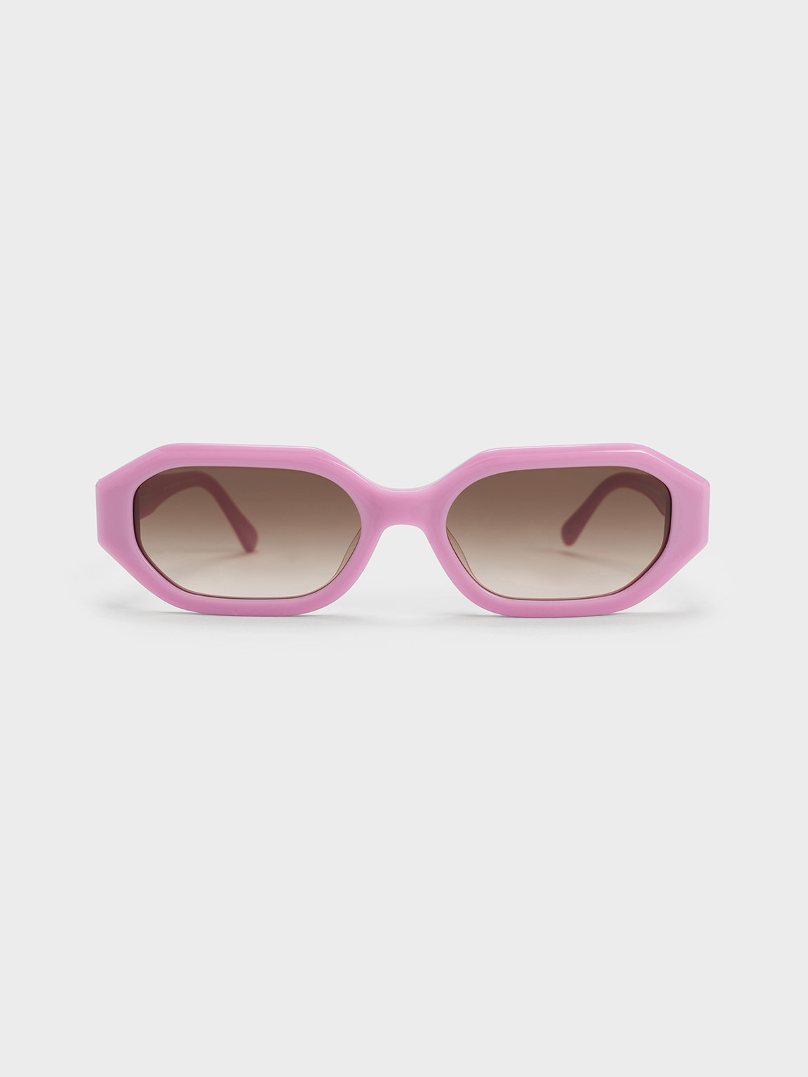 Charles & Keith Gabine Recycled Acetate Oval Sunglasses In Violet