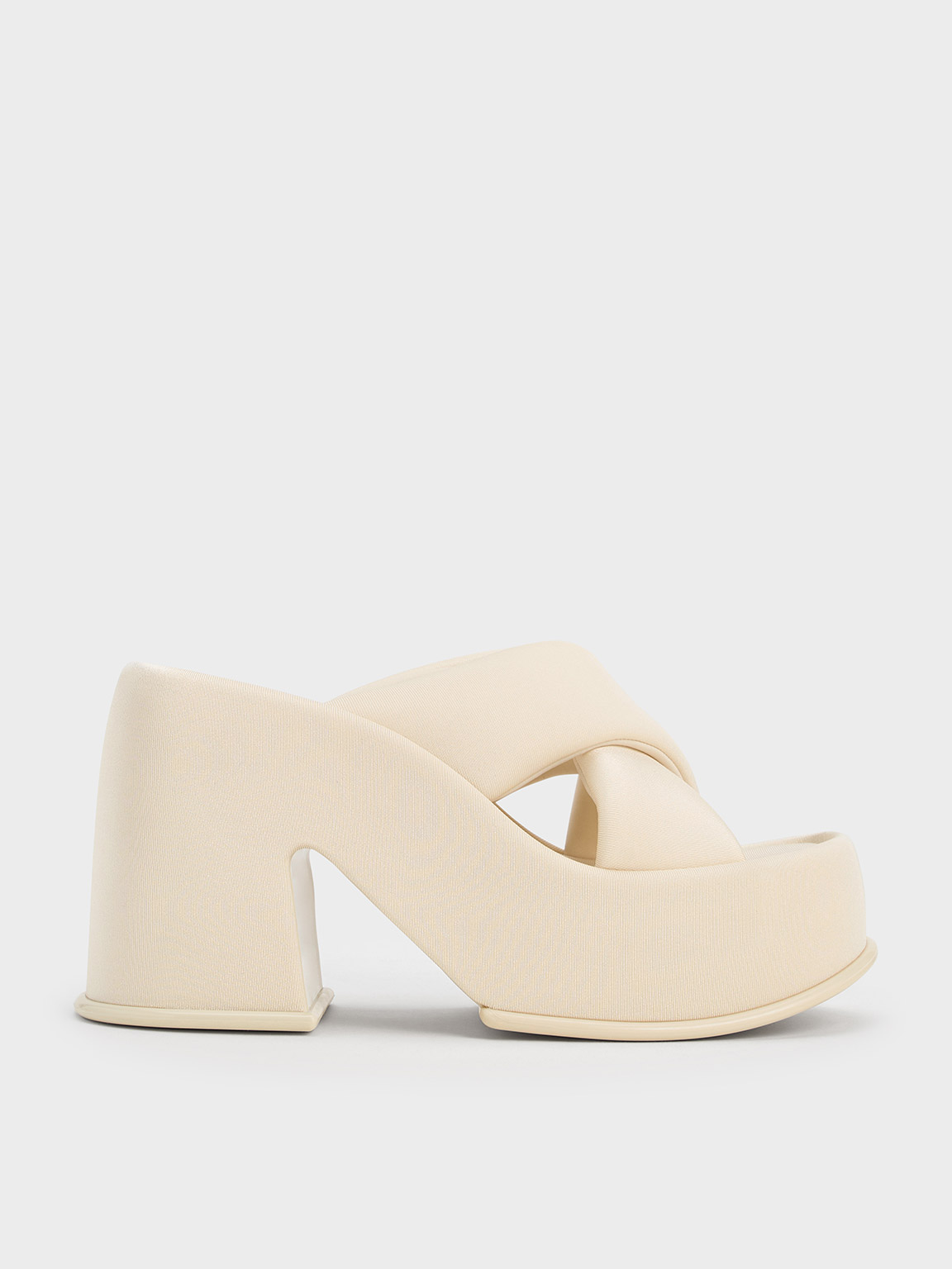 Charles & Keith - Toni Puffy-Strap Crossover Platform Mules