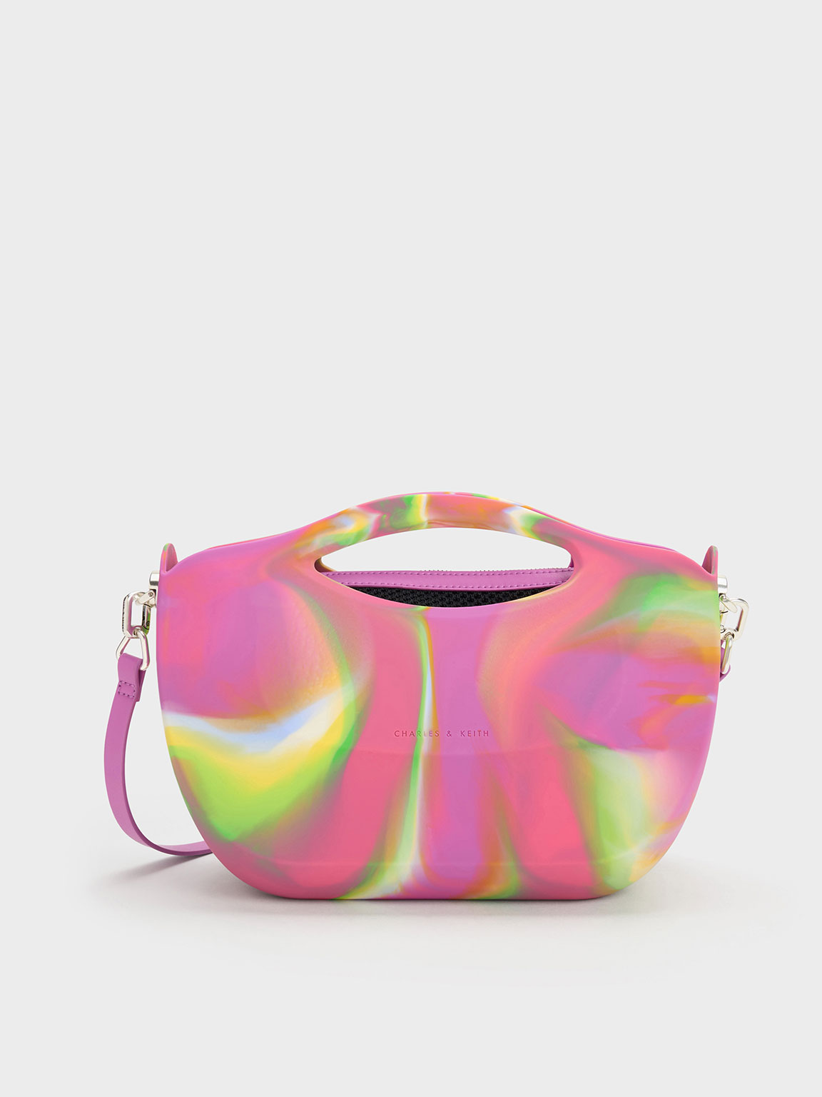 Multicoloured Cocoon Curved Handle Printed Bag | CHARLES & KEITH UK
