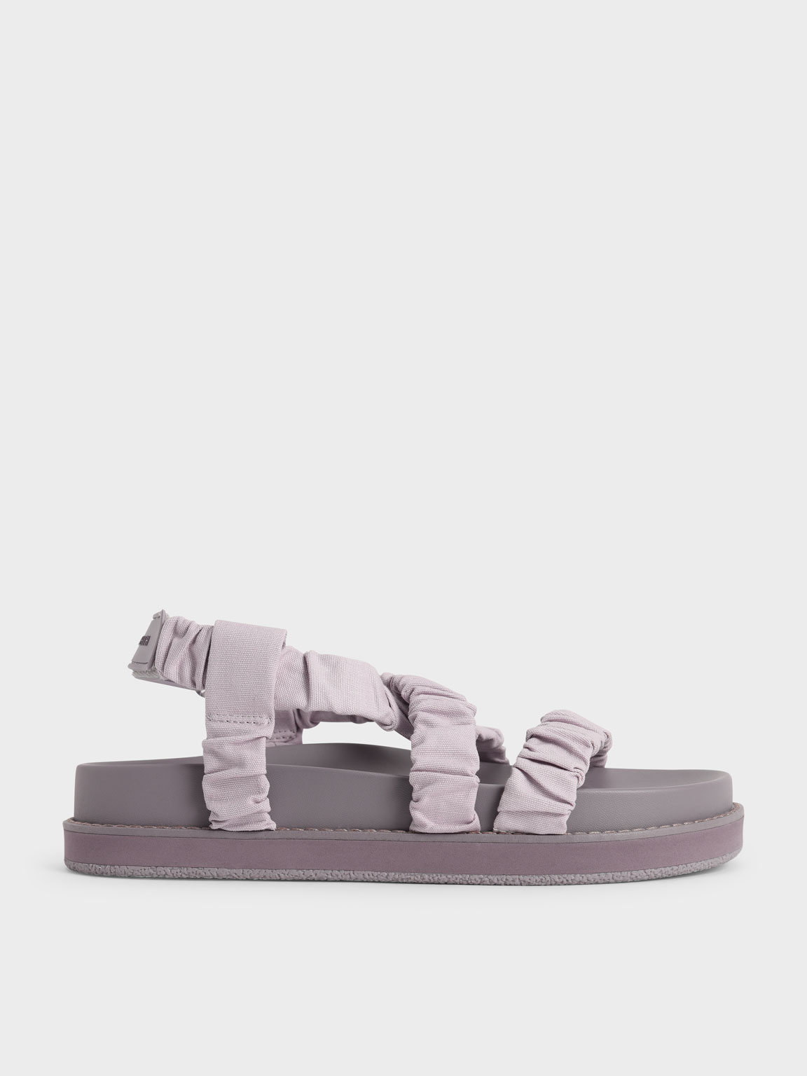 

Canvas Ruched Crossover Sandals, Lilac