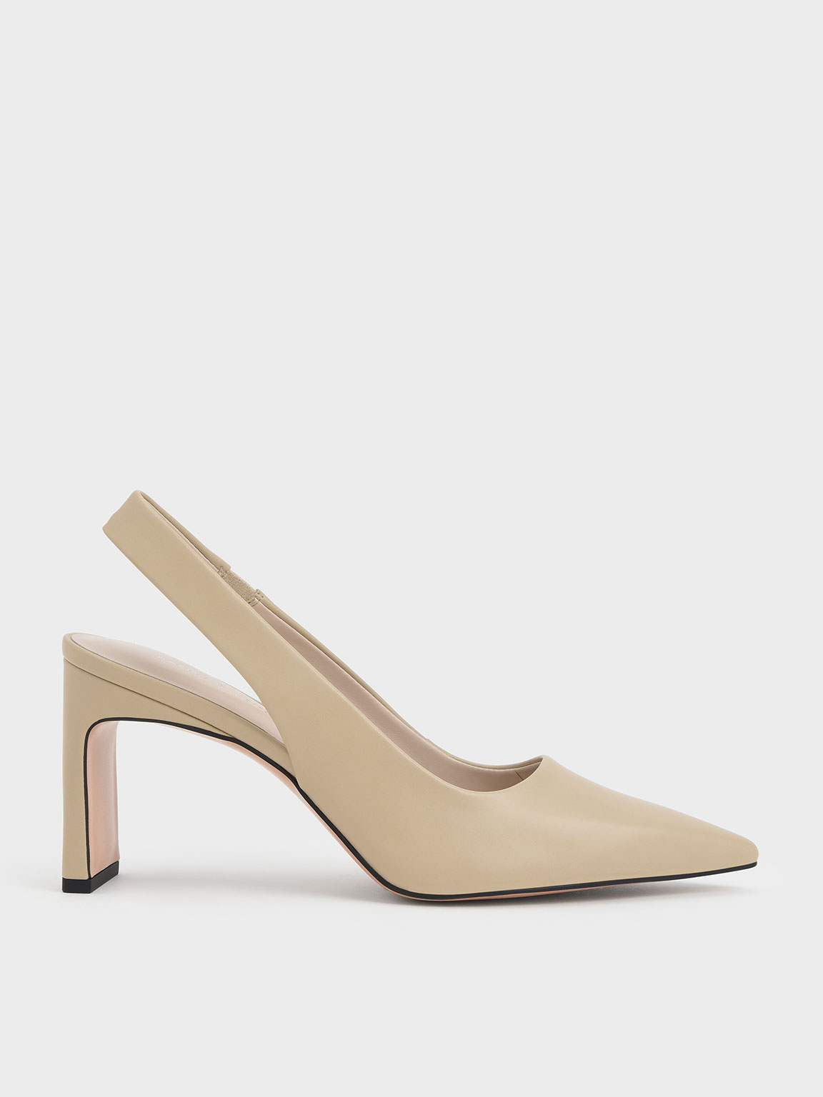 Sand Blade Heel Slingback Pumps - CHARLES & KEITH UK