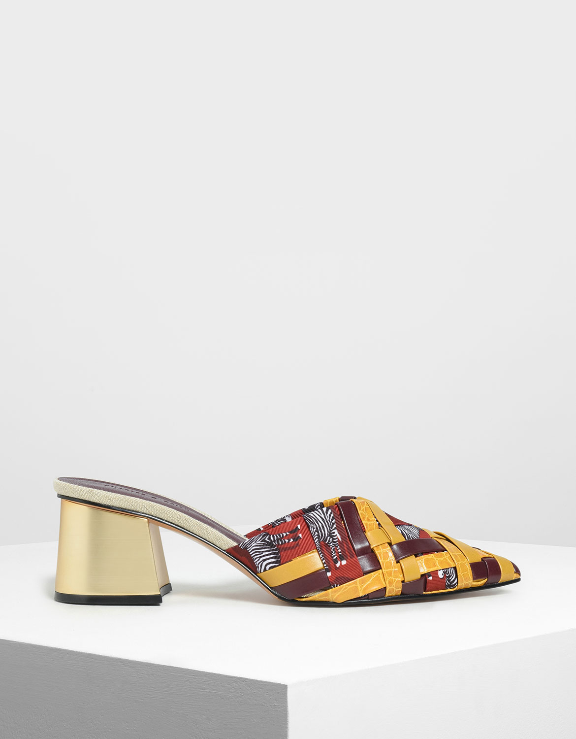 

Woven Pointed Mules, Multi