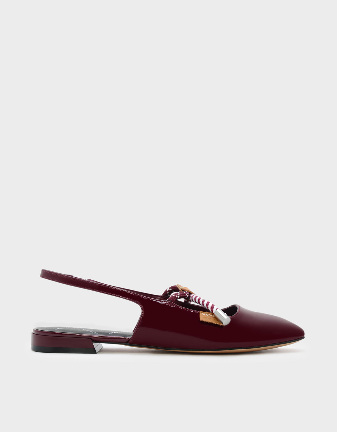 

Rope Detail Slingback Flats, Red