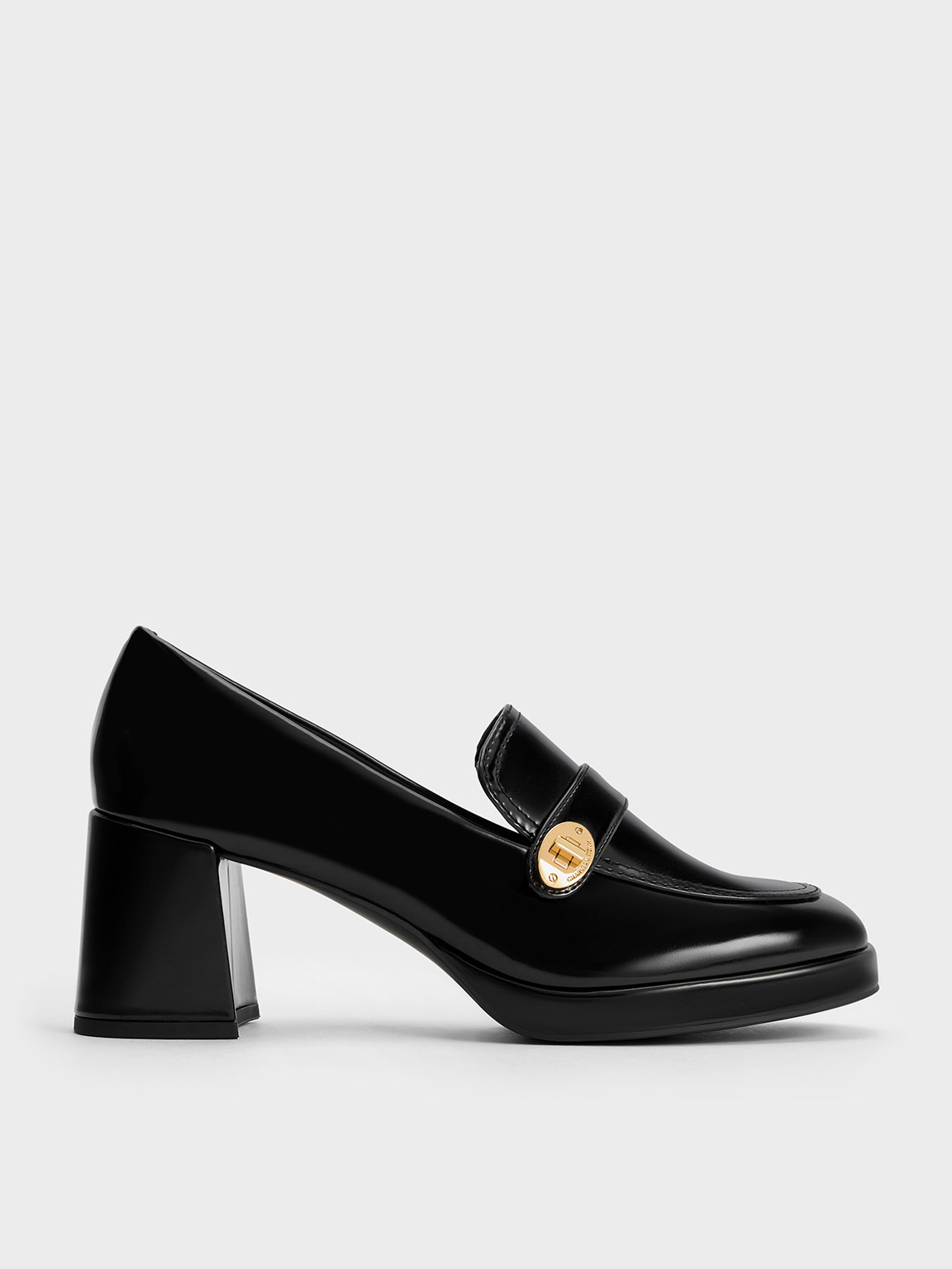 Metallic Accent Loafer Pumps